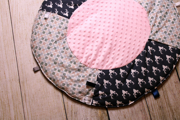 Deer Navy and Dots Travel Playmat
