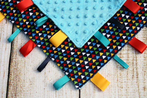Colorful Triangle Taggy Blanket