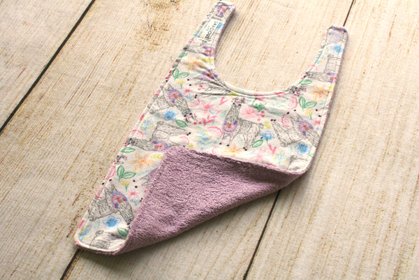 Llama Pink Long Bib