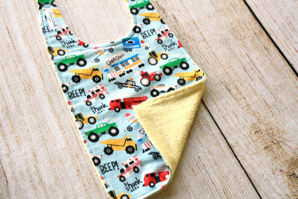 Cars Blue Long Bib