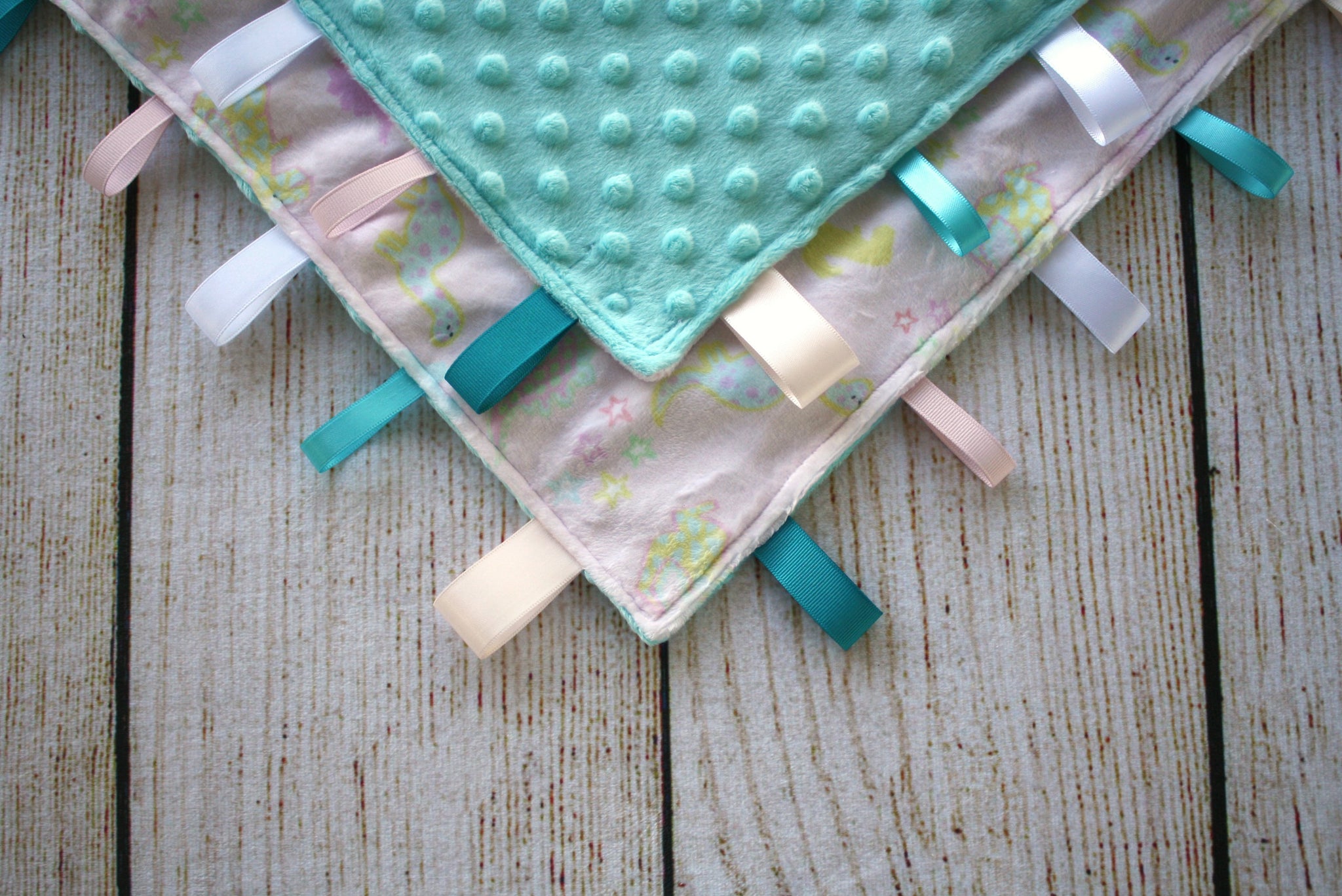 Dinosaur Pink Taggy Blanket