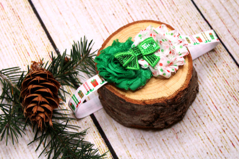 Green Bow Headband 12-18 Months