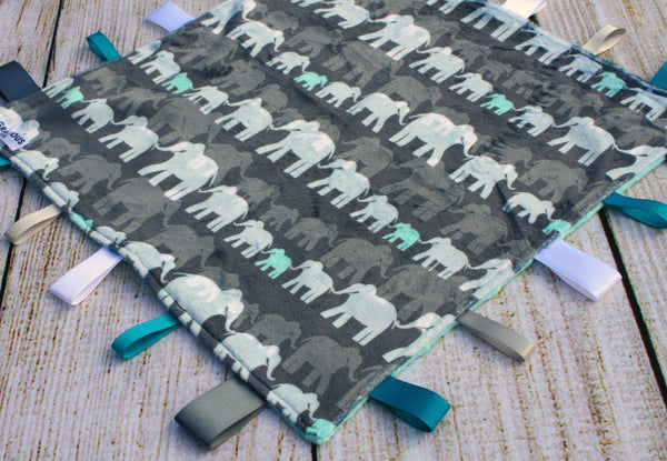 Elephant Grey Taggy Blanket