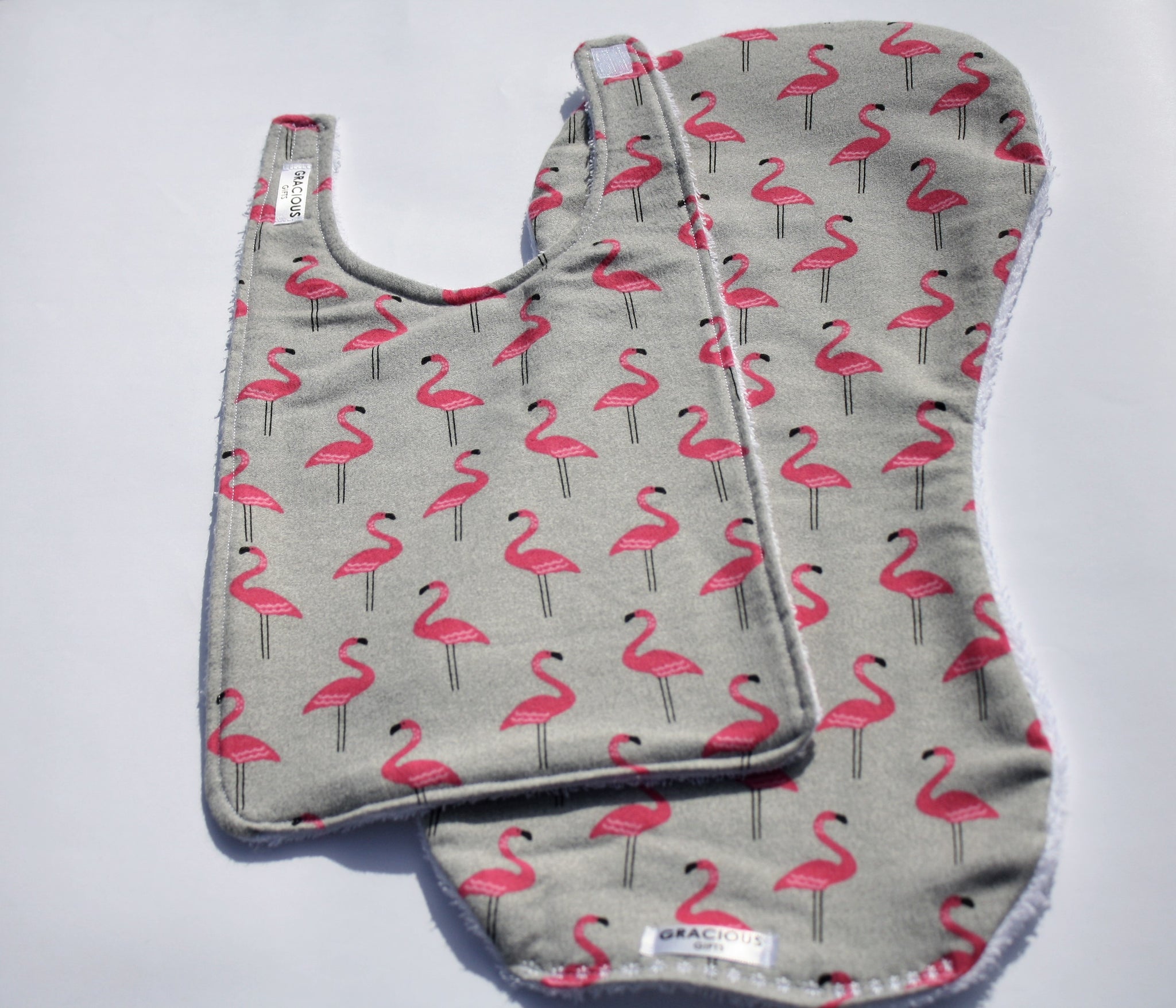 Bib and Burp Cloth - Flamingo