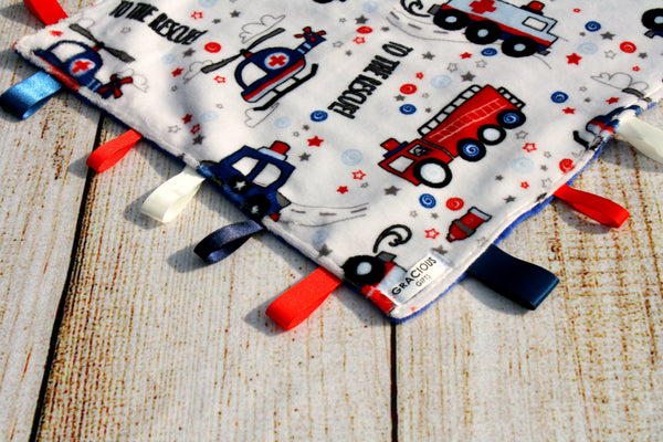 Fire and Rescue Taggy Blanket