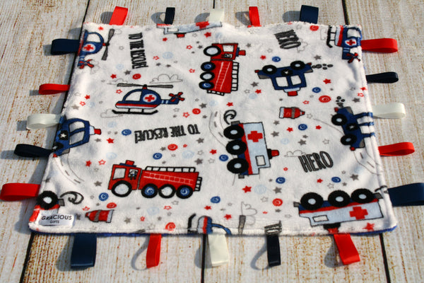 Fire and Rescue Taggy Blanket