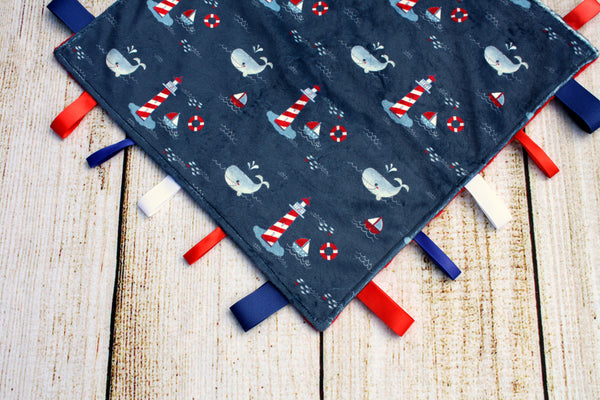 Nautical Navy Taggy Blanket