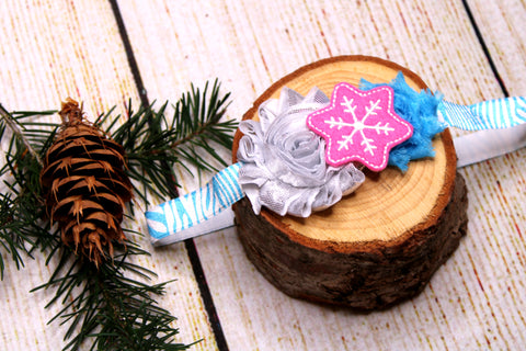 Pink Snowflake Headband 18-24 Months