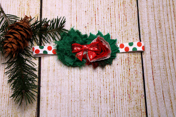Red Christmas Bow Headband 6-12 Months