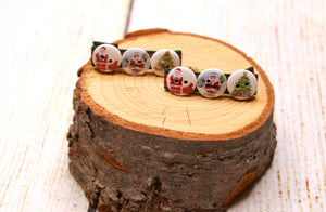 Christmas Tree and Santa Button Clips