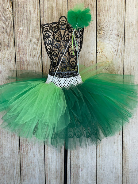 Festive Green Tutu with Magic Wand