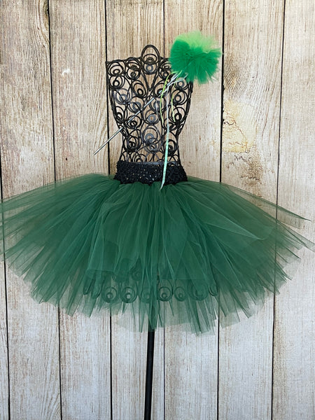 Forest Green Festive Tutu with Magic Wand