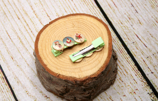 Vintage Santa Claus Button Clips
